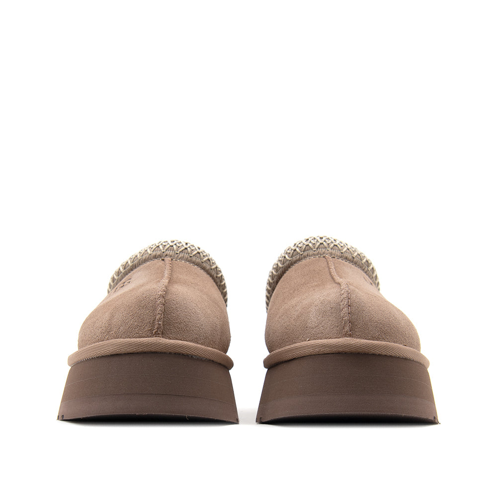 Ugg AustraliaTazz II Κλειστές Δερμάτινες Γυναικείες Παντόφλες Μπεζ / Πούρο Regular Fit