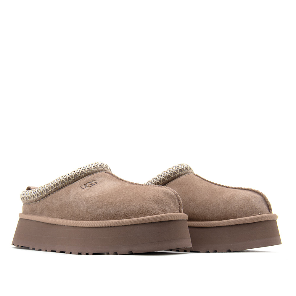 Ugg AustraliaTazz II Κλειστές Δερμάτινες Γυναικείες Παντόφλες Μπεζ / Πούρο Regular Fit